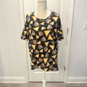 LuLaRoe Women's Tunic Irma Disney Minnie Geometric Triangles High Low XS